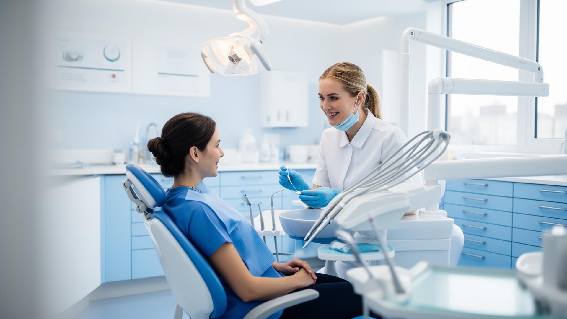 Modern dental clinic interior with dentist and patient at Lumiere Dental Studio Manchester